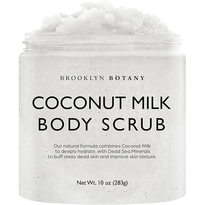Brooklyn Botany Coconut Milk Body Scrub - Moisturizing and Exfoliating Body, Face, Hand, Foot Scrub - Fights Stretch Marks, Fine Lines, Wrinkles - Great Gifts for Women & Men - 10 oz - Image 1